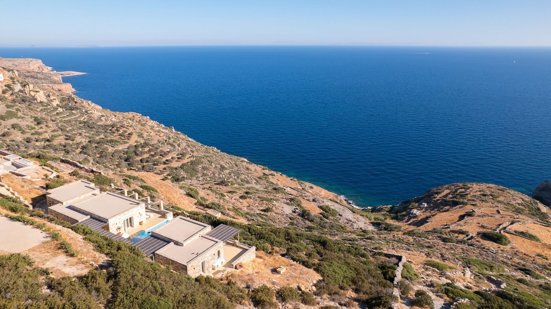 The coastline north of the house, seen from the air